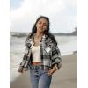 image:imageZeagoo Flannels for Women Cropped Shacket Jacket Fashion Plaid Button Down Shirt 2026 Fall Coat TopsYdl4