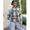 image:imageZeagoo Flannels for Women Cropped Shacket Jacket Fashion Plaid Button Down Shirt 2026 Fall Coat TopsZgw101