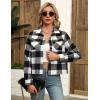 image:imageZeagoo Flannels for Women Cropped Shacket Jacket Fashion Plaid Button Down Shirt 2026 Fall Coat TopsZgw178