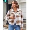image:imageZeagoo Flannels for Women Cropped Shacket Jacket Fashion Plaid Button Down Shirt 2026 Fall Coat TopsZgw20