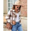image:imageZeagoo Flannels for Women Cropped Shacket Jacket Fashion Plaid Button Down Shirt 2026 Fall Coat TopsZgw20