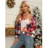 image:imageZeagoo Flannels for Women Cropped Shacket Jacket Fashion Plaid Button Down Shirt 2026 Fall Coat TopsZgz545