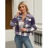 image:imageZeagoo Flannels for Women Cropped Shacket Jacket Fashion Plaid Button Down Shirt 2026 Fall Coat TopsZgz663