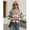 image:imageZeagoo Flannels for Women Cropped Shacket Jacket Fashion Plaid Button Down Shirt 2026 Fall Coat TopsZgz801