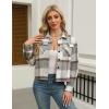 image:imageZeagoo Flannels for Women Cropped Shacket Jacket Fashion Plaid Button Down Shirt 2026 Fall Coat TopsZgz801