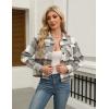 image:imageZeagoo Flannels for Women Cropped Shacket Jacket Fashion Plaid Button Down Shirt 2026 Fall Coat TopsZgz801