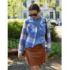 image:imageZeagoo Flannels for Women Cropped Shacket Jacket Fashion Plaid Button Down Shirt 2026 Fall Coat TopsZgz929