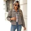 image:imageZeagoo Flannels for Women Cropped Shacket Jacket Fashion Plaid Button Down Shirt 2026 Fall Coat TopsZjh459
