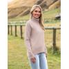 image:imageZeagoo Womens Turtleneck Sweater 2026 Fall Winter Chunky Knitted Pullover High Low Hem Trendy Basic Jumper TopApricot