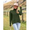 image:imageZeagoo Womens Turtleneck Sweater 2026 Fall Winter Chunky Knitted Pullover High Low Hem Trendy Basic Jumper TopArmy Green