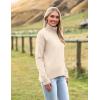 image:imageZeagoo Womens Turtleneck Sweater 2026 Fall Winter Chunky Knitted Pullover High Low Hem Trendy Basic Jumper TopBeige