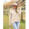 image:imageZeagoo Womens Turtleneck Sweater 2026 Fall Winter Chunky Knitted Pullover High Low Hem Trendy Basic Jumper TopBeige