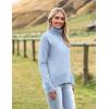 image:imageZeagoo Womens Turtleneck Sweater 2026 Fall Winter Chunky Knitted Pullover High Low Hem Trendy Basic Jumper TopBlue