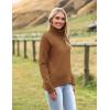 image:imageZeagoo Womens Turtleneck Sweater 2026 Fall Winter Chunky Knitted Pullover High Low Hem Trendy Basic Jumper TopBrown
