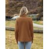 image:imageZeagoo Womens Turtleneck Sweater 2026 Fall Winter Chunky Knitted Pullover High Low Hem Trendy Basic Jumper TopBrown