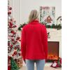 image:imageZeagoo Womens Turtleneck Sweater 2026 Fall Winter Chunky Knitted Pullover High Low Hem Trendy Basic Jumper TopChristmas Letter