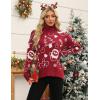image:imageZeagoo Womens Turtleneck Sweater 2026 Fall Winter Chunky Knitted Pullover High Low Hem Trendy Basic Jumper TopChristmas Pattern