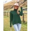 image:imageZeagoo Womens Turtleneck Sweater 2026 Fall Winter Chunky Knitted Pullover High Low Hem Trendy Basic Jumper TopGreen
