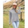 image:imageZeagoo Womens Turtleneck Sweater 2026 Fall Winter Chunky Knitted Pullover High Low Hem Trendy Basic Jumper TopGrey