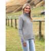 image:imageZeagoo Womens Turtleneck Sweater 2026 Fall Winter Chunky Knitted Pullover High Low Hem Trendy Basic Jumper TopGrey