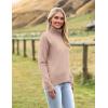 image:imageZeagoo Womens Turtleneck Sweater 2026 Fall Winter Chunky Knitted Pullover High Low Hem Trendy Basic Jumper TopKhaki