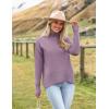 image:imageZeagoo Womens Turtleneck Sweater 2026 Fall Winter Chunky Knitted Pullover High Low Hem Trendy Basic Jumper TopLight Purple
