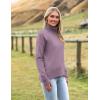 image:imageZeagoo Womens Turtleneck Sweater 2026 Fall Winter Chunky Knitted Pullover High Low Hem Trendy Basic Jumper TopLight Purple