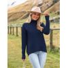 image:imageZeagoo Womens Turtleneck Sweater 2026 Fall Winter Chunky Knitted Pullover High Low Hem Trendy Basic Jumper TopNavy Blue