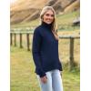 image:imageZeagoo Womens Turtleneck Sweater 2026 Fall Winter Chunky Knitted Pullover High Low Hem Trendy Basic Jumper TopNavy Blue
