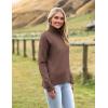 image:imageZeagoo Womens Turtleneck Sweater 2026 Fall Winter Chunky Knitted Pullover High Low Hem Trendy Basic Jumper TopNutmeg