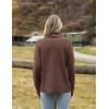 image:imageZeagoo Womens Turtleneck Sweater 2026 Fall Winter Chunky Knitted Pullover High Low Hem Trendy Basic Jumper TopNutmeg