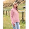 image:imageZeagoo Womens Turtleneck Sweater 2026 Fall Winter Chunky Knitted Pullover High Low Hem Trendy Basic Jumper TopPink