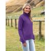 image:imageZeagoo Womens Turtleneck Sweater 2026 Fall Winter Chunky Knitted Pullover High Low Hem Trendy Basic Jumper TopPurple