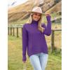 image:imageZeagoo Womens Turtleneck Sweater 2026 Fall Winter Chunky Knitted Pullover High Low Hem Trendy Basic Jumper TopPurple