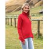 image:imageZeagoo Womens Turtleneck Sweater 2026 Fall Winter Chunky Knitted Pullover High Low Hem Trendy Basic Jumper TopRed