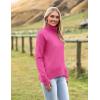 image:imageZeagoo Womens Turtleneck Sweater 2026 Fall Winter Chunky Knitted Pullover High Low Hem Trendy Basic Jumper TopRose