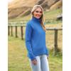 image:imageZeagoo Womens Turtleneck Sweater 2026 Fall Winter Chunky Knitted Pullover High Low Hem Trendy Basic Jumper TopSky Blue