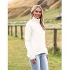 image:imageZeagoo Womens Turtleneck Sweater 2026 Fall Winter Chunky Knitted Pullover High Low Hem Trendy Basic Jumper TopWhite