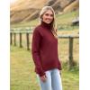 image:imageZeagoo Womens Turtleneck Sweater 2026 Fall Winter Chunky Knitted Pullover High Low Hem Trendy Basic Jumper TopWine Red