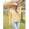 image:imageZeagoo Womens Turtleneck Sweater 2026 Fall Winter Chunky Knitted Pullover High Low Hem Trendy Basic Jumper TopYellow