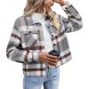 image:imageZeagoo Flannels for Women Cropped Shacket Jacket Fashion Plaid Button Down Shirt 2026 Fall Coat TopsYdl10