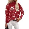 image:imageZeagoo Womens Turtleneck Sweater 2026 Fall Winter Chunky Knitted Pullover High Low Hem Trendy Basic Jumper TopChristmas Pattern