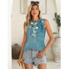 image:imageZeagoo Summer Tank Top for Women 2026 Pleated High Neck Tops Loose Fit Flowy Dressy Tunic Sleeveless ShirtsBblue Floral
