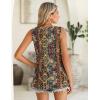 image:imageZeagoo Summer Tank Top for Women 2026 Pleated High Neck Tops Loose Fit Flowy Dressy Tunic Sleeveless ShirtsBboho Floral