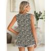 image:imageZeagoo Summer Tank Top for Women 2026 Pleated High Neck Tops Loose Fit Flowy Dressy Tunic Sleeveless ShirtsBfloral Black