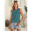 image:imageZeagoo Summer Tank Top for Women 2026 Pleated High Neck Tops Loose Fit Flowy Dressy Tunic Sleeveless ShirtsBmz858