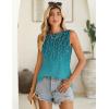 image:imageZeagoo Summer Tank Top for Women 2026 Pleated High Neck Tops Loose Fit Flowy Dressy Tunic Sleeveless ShirtsCfloral Blue