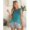 image:imageZeagoo Summer Tank Top for Women 2026 Pleated High Neck Tops Loose Fit Flowy Dressy Tunic Sleeveless ShirtsCfloral Blue