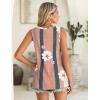 image:imageZeagoo Summer Tank Top for Women 2026 Pleated High Neck Tops Loose Fit Flowy Dressy Tunic Sleeveless ShirtsCpink Stripe