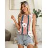 image:imageZeagoo Summer Tank Top for Women 2026 Pleated High Neck Tops Loose Fit Flowy Dressy Tunic Sleeveless ShirtsCpink Stripe